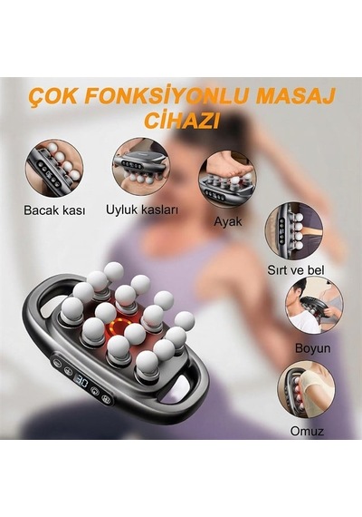 Powermaster Pm-29677 16 Başlıklı Ultra Geniş Alanlı Ve Derin Doku Masaj Aleti