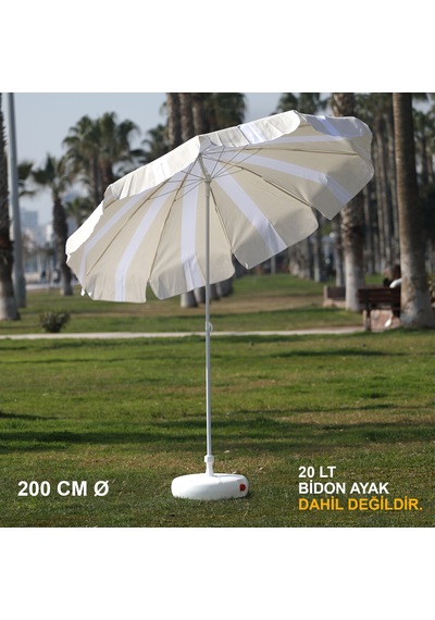 Krem-beyaz Plaj Şemsiyesi 200 Cm Ø Krem-beyaz