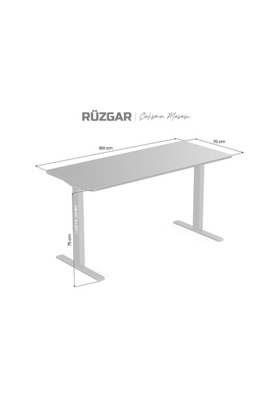 Rüzgar Çalışma Masası Siyah 160x70 Cm Çok Renkli