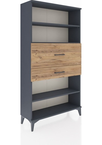 Arges Dolap 3 Raflı 2 Çekmeceli 88x30x163 Antrasit-çam Antrasit