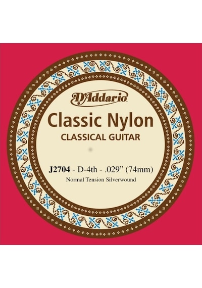 D'addario J2704 Klasik Gitar Teli Tek 4 No Re