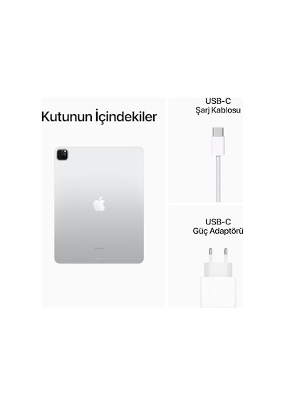 Apple iPad Pro 12.9 (6. Nesil) MNXV3TU/A Wi-Fi 8 GB 512 GB 12.9" Tablet Gümüş