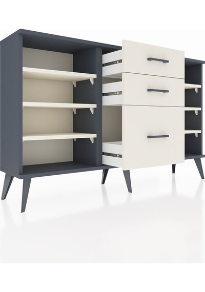 Arges Konsol 6 Raflı 3 Çekmeceli 132x30x83 Antrasit-aytaşı/aytaşı Aytaşı/aytaşı Arges Konsol 6 Raflı 3 Çekmeceli 132x30x83 Antrasit-aytaşı/aytaşı Aytaşı/aytaşı