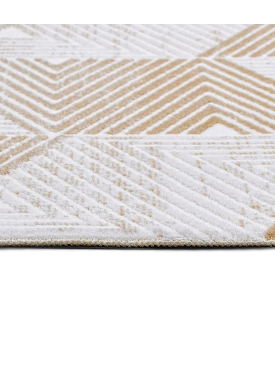 Bespoky Phoenix Geometrik Modern Salon Halısı Makine Dokuma Krem