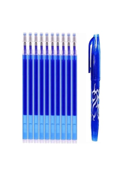 Isı Ile Uçan Silinebilen Refill Kalem Içi Ve Kalem 11 Adet Mavi