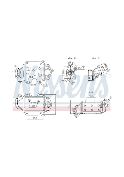 Egr Soğutucu - Fiat Tipo, 500, Punto, Doblo, Fiorino, Qubo, Egea, Mito - Nıssens-989457