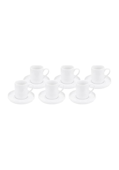 Aden - 6 Kişilik Kahve Fincan Takımı 12x12x7,5 Beyaz