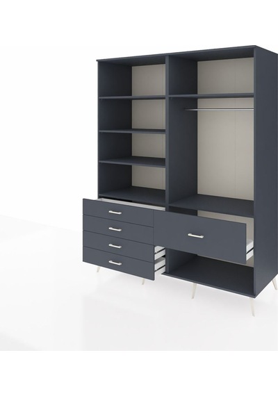 Kronos Gardrop 6 Raflı 5 Çekmeceli Tek Askılı 176x59x221 Antrasit-antrasit Antrasit Kronos Gardrop 6 Raflı 5 Çekmeceli Tek Askılı 176x59x221 Antrasit-antrasit Antrasit