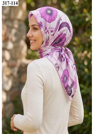 Sharell Desenli Soft Pamuk Eşarp 317-114 Çok Renkli