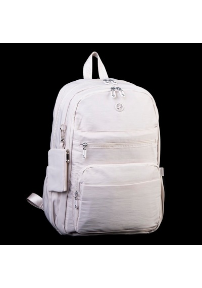 Nas Bag Unisex Büyük Boy Çok Gözlü Hafif Sırt Çantası Bej Bej