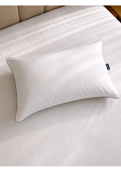 Viscolog Otel Konforu Rahat Mikrojel Yastık %100 Pamuk Kumaş 900 Gr Dolgu Hipoalerjenik Nefes Alan 50x70 Cm Tela Çantalı Beyaz
