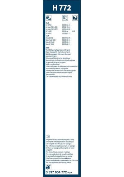 Bosch Arka Cam Sileceği Audı Q7 - 340 Mm 4lb 2006 - 2015 - H 772