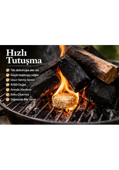 Katlanır Ayaklı Siyah Ateş Çukuru + 150 Gr Sıkıştırılmış Talaş Tutuşturucu - Taşınabilir Pratik Kamp Ve Bahçe Şömine