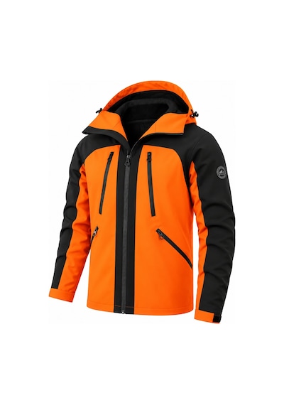 Ghassy Co. Ski Pro Series Kayak İçi Polarlı Rüzgar Geçirmez Su İtici Outdoor Softshell Mont Turuncu