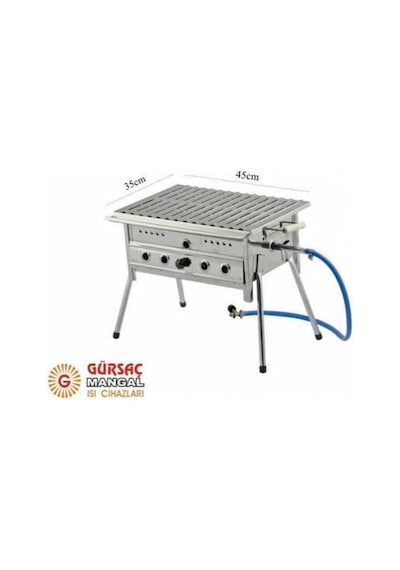 Gürsaç Tüplü Lav Taşlı 35x45cm Mangal Seti Gri