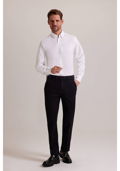 Ysf Erkek Siyah Düz Regular Fit Kot Pantolon