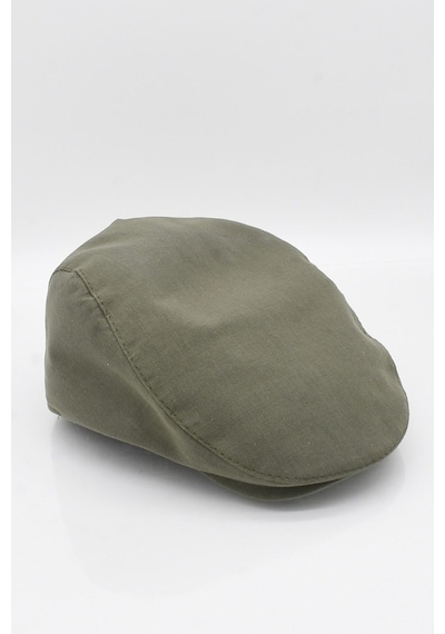 Külah Erkek Haki Kasket Keten Yazlık Flat Cap Şapka Haki-Standart