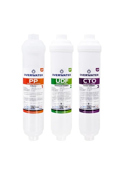 Overwater Kapalı Kasa Su Arıtma Cihazı 3 Lü Inline Filtresi Seti Aşamalı Membransız Set Fın3 Diğer