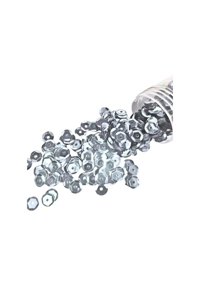 Gri Gümüş Renkli Pul Yuvarlak Pul 8mm Pul- 1 Adet