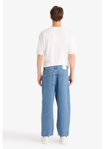 Defacto Tapered Wide Leg Fit Geniş Paça Jean Yıkamalı Pantolon F8397ax25aunm28 Mavi