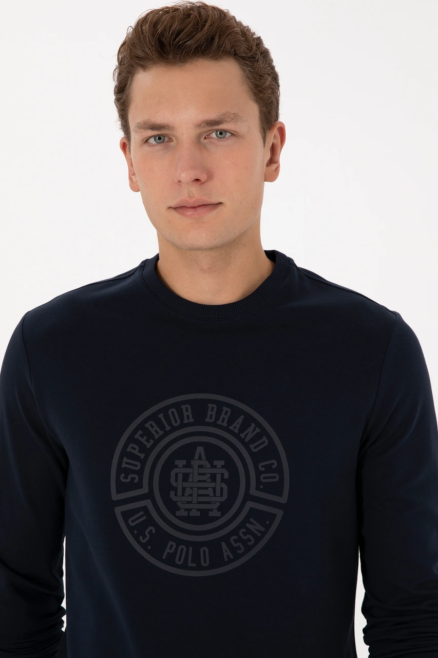 U.S. Polo Assn. Erkek Regular Fit Bisiklet Yaka Lacivert İnce Sweatshirt 50324788-VR033