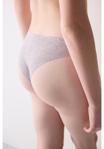 Penti Invisible Lazer Kesim Lacy Dantel Gri Brazilian Külot