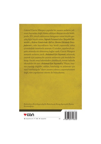 Anlatmak Için Yaşamak - Gabriel Garcia Marquez - Can Yayınları