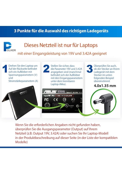 Dizüstü Asus İçin Şarj Cihazı 19v 3.42 A 65v 4.0 1.35 / Şarj Kablosu Ac Asus/ac Adaptörü As