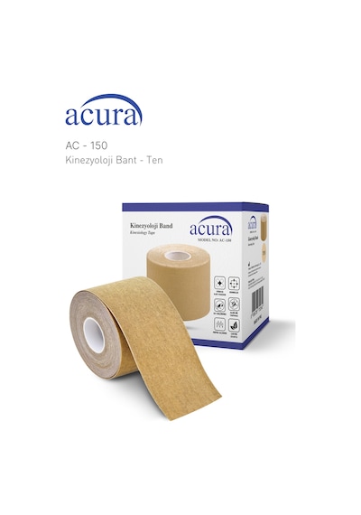 Ac-150 Yüz & Vücut Uyumlu Hipoalerjenik Kinesyo Tape  Bandı 5m X 5cm Bej Renk 1 Beden