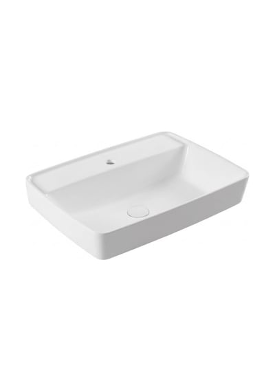 Serel - Rita Tezgah Üstü Batarya Delikli Lavabo Beyaz, 40x60 Cm Slim Kenar - Rt30txs110h Diğer