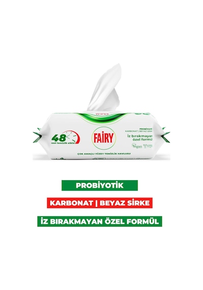 Fairy Power Wipes Yüzey Temizleme Mendili 100 Yaprak 3 Adet Beyaz Sabun Beyaz Sirke & Karbonat Beyaz Fairy Power Wipes Yüzey Temizleme Mendili 100 Yaprak 3 Adet Beyaz Sabun Beyaz Sirke & Karbonat Beyaz