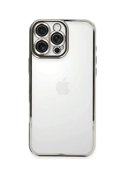 Apple iPhone Uyumlu 16 Pro Max Kılıf Razer Lensli Silikon - Gümüş S