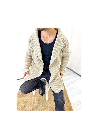 Elku Moda Hırka Kapüşonlu Cepli Naturel Pamuk Lazer Kesim Yırtık Detaylı Örgü Triko Uzun Panço Hırka Krem Elku Moda Hırka Kapüşonlu Cepli Naturel Pamuk Lazer Kesim Yırtık Detaylı Örgü Triko Uzun Panço Hırka Krem