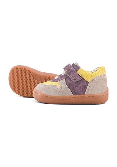 Rakerplus Bob Hakiki Deri Vizon Sarı Barefoot Cırtlı Lastikli Bebek Sneaker Ayakkabı Kahverengi