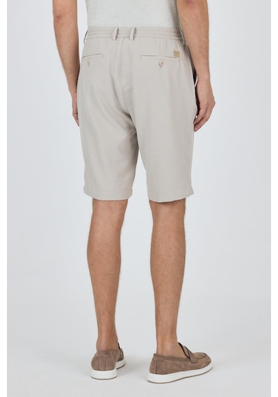İmza Bej Düz Esnek Gabardin Casual Şort 1016250150 Bej