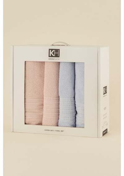 Karaca Home Line Soft %100 Pamuk 4 Parça Hamam Seti Pudra-mavi Pudra-mavi Pudra - Mavi