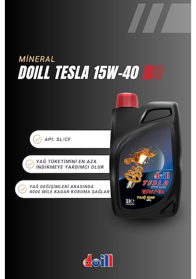 Tesla 15w-40 Apı Sl/cf Acea A3/b4 1 Litre Motor Yağı Üretim Yılı: 2026