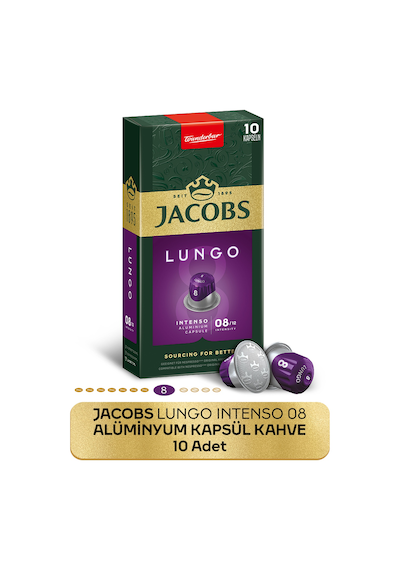 Jacobs Lungo 8 Intenso Nespresso Uyumlu Alüminyum Kapsül Kahve 10 Adet