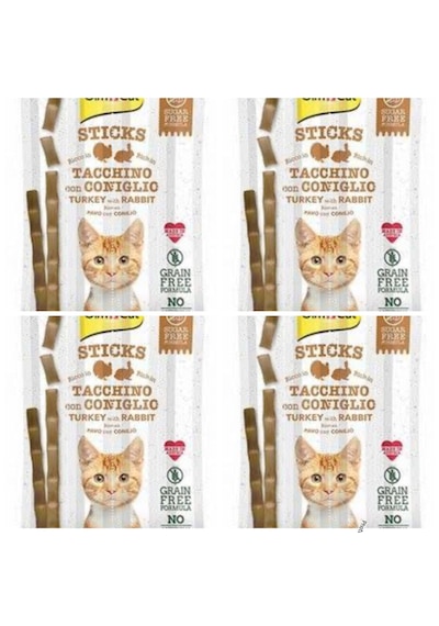 Gimcat Sticks Hindi Etli ve Tavşan Etli Tahılsız Ödül Çubukları 4 x 20 G