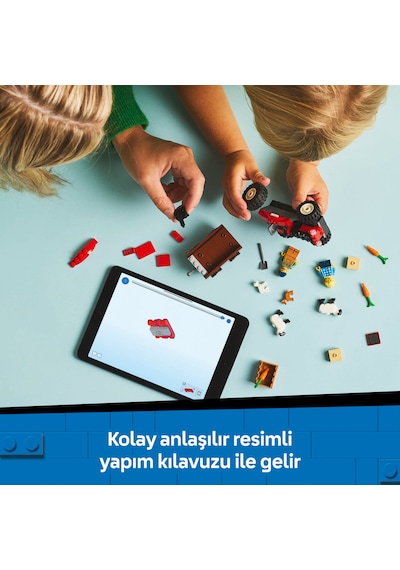 LEGO® City Römorklu Kırmızı Çiftlik Traktörü ve Koyun 60461 - 4 Yaş ve Üzeri Çocuklar için Yaratıcı Oyuncak Yapım Seti (116 Parça)