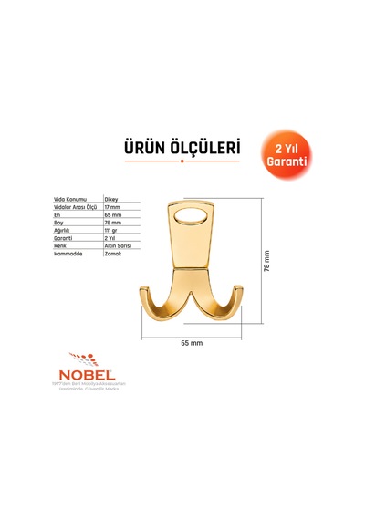 Seylan Askı, Metal Vestiyer Askısı, Altin, Duvar Ve Dolap Askılığı 5'li Set Vidalı Altın