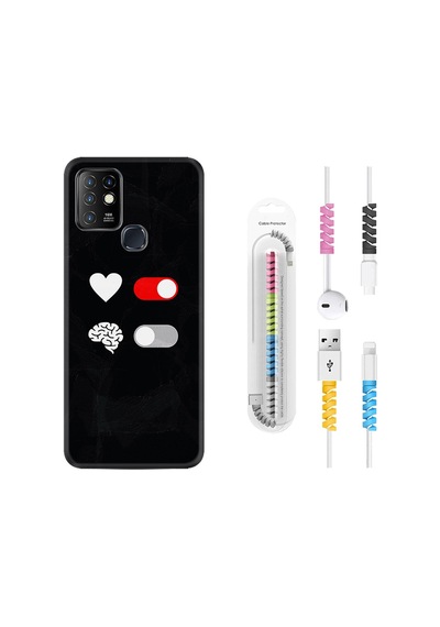 Infinix Hot 10 Kılıf Kablo Koruyuculu Love Brain 1722