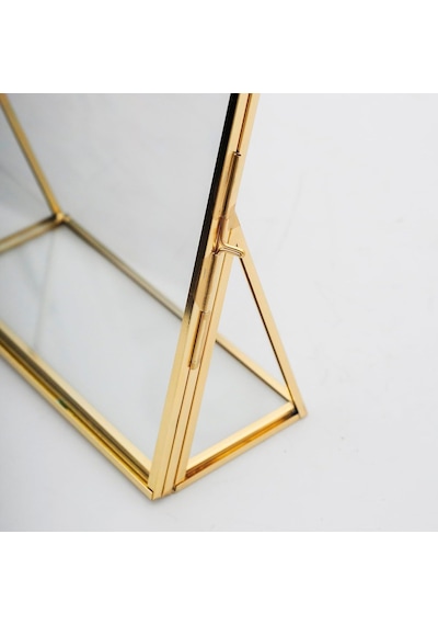 20x15cm Pirinç Gold Kapaklı Cam Masaüstü Fotoğraf Çerçevesi
