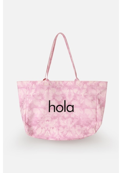 İcone Bag Icone Degrade Baskılı Kanvas Omuz Çantası, Degrade Plaj Çantası, Plaj Çantası, Beach Bag Pembe