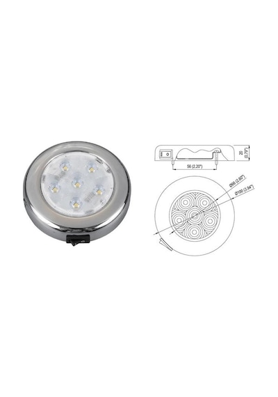 Labarka Düğmeli Tavan Lambası 6 LED'li 12V 10cm Gün Işığı