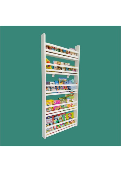 Emdief 5 Raflı Montessori Kitaplık Beyaz