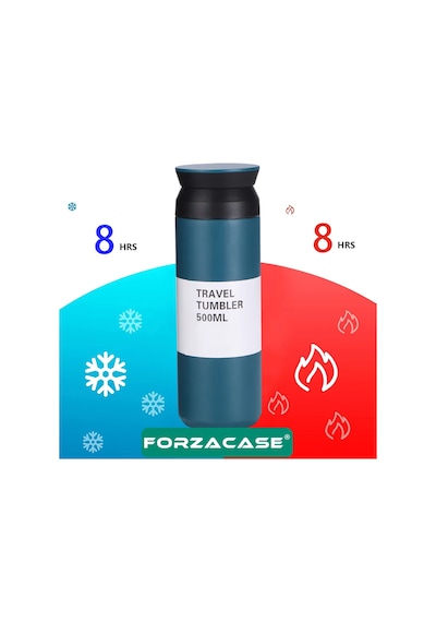 Forzacase Paslanmaz Çelik 500 Ml Sıcak Soğuk Tutan Çay Kahve Su El Termosu - Fc942 Yeşil Yeşil
