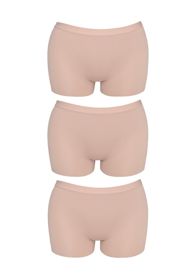 Cottonhill Basic Lazer Kesim Dikişsiz Kadın Boxer Külot Kahverengi 3'lü Paket çok Renkli