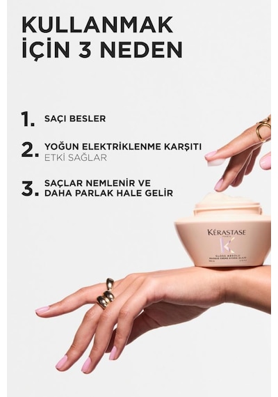 Kerastase Gloss Absolu Kalın Telli Ve Elektriklenmeye Eğilimli Saçlar Için Nemlendiren Maske 200 Ml
