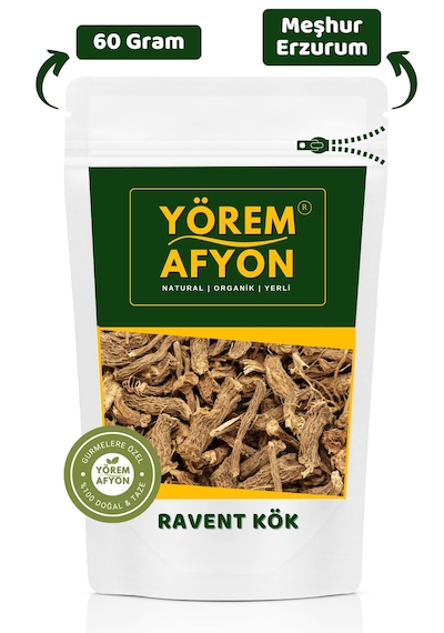 Yörem Afyon Meşhur Erzurum Sindirim Sistemi Dostu Ravent Kök, Işgın, Dağ Muzu 60gr.